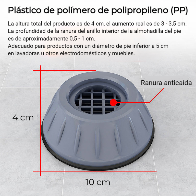 Almohadillas base universales x 4 piezas