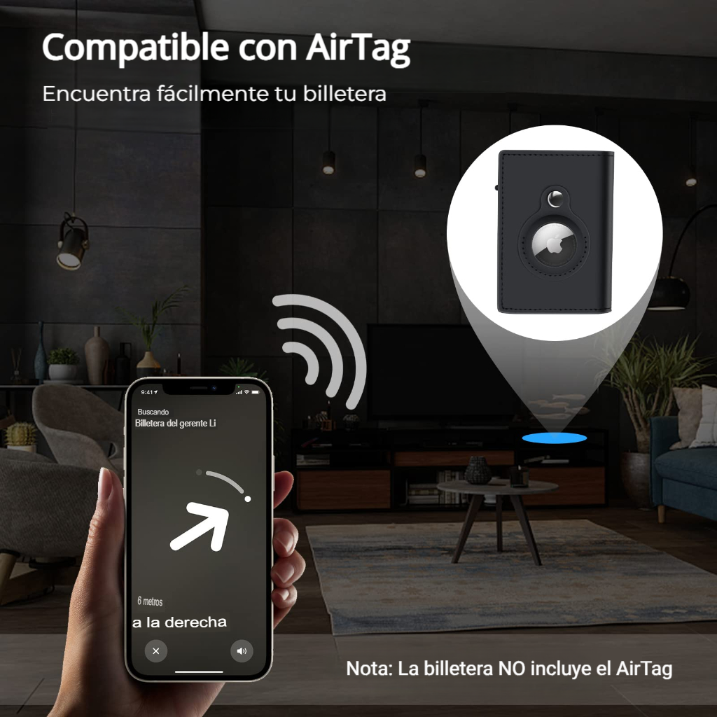 Billetera compatible con AirtAg (NO Incluye el AirTag)